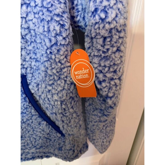 New‎ Wonder Nation Sherpa Pullover 1/4 Zip Kids Sz XXL 18 Blue Soft NWT - Picture 7 of 8